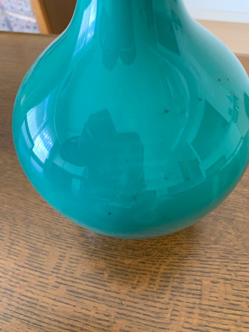 金属工芸七宝焼 翡翠色花瓶 「寿比南山福如東海」 - メルカリ