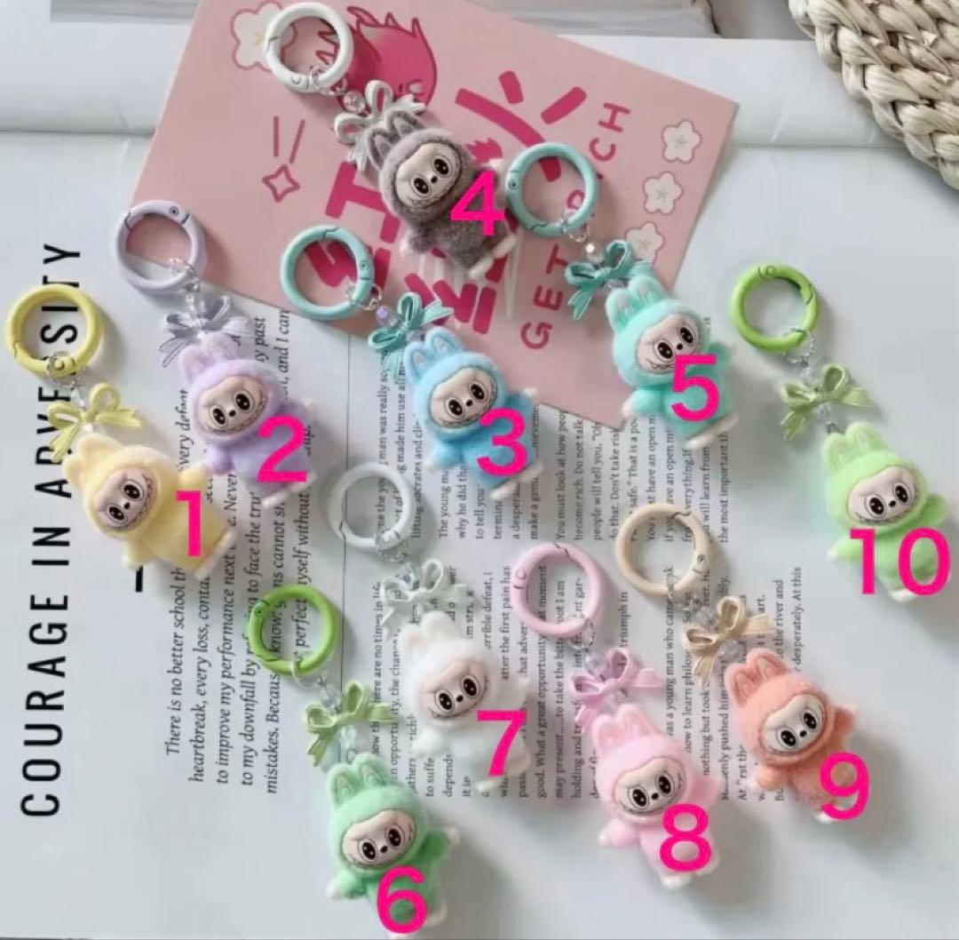 人気】ラブブ Labubu キーホルダー リボン ミニサイズ ブラウン - メルカリ