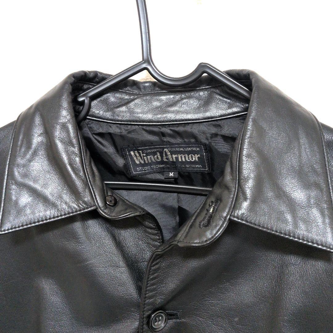 美品✨ Wind Armor ブラック レザー ジャケット M 牛革 - メルカリ