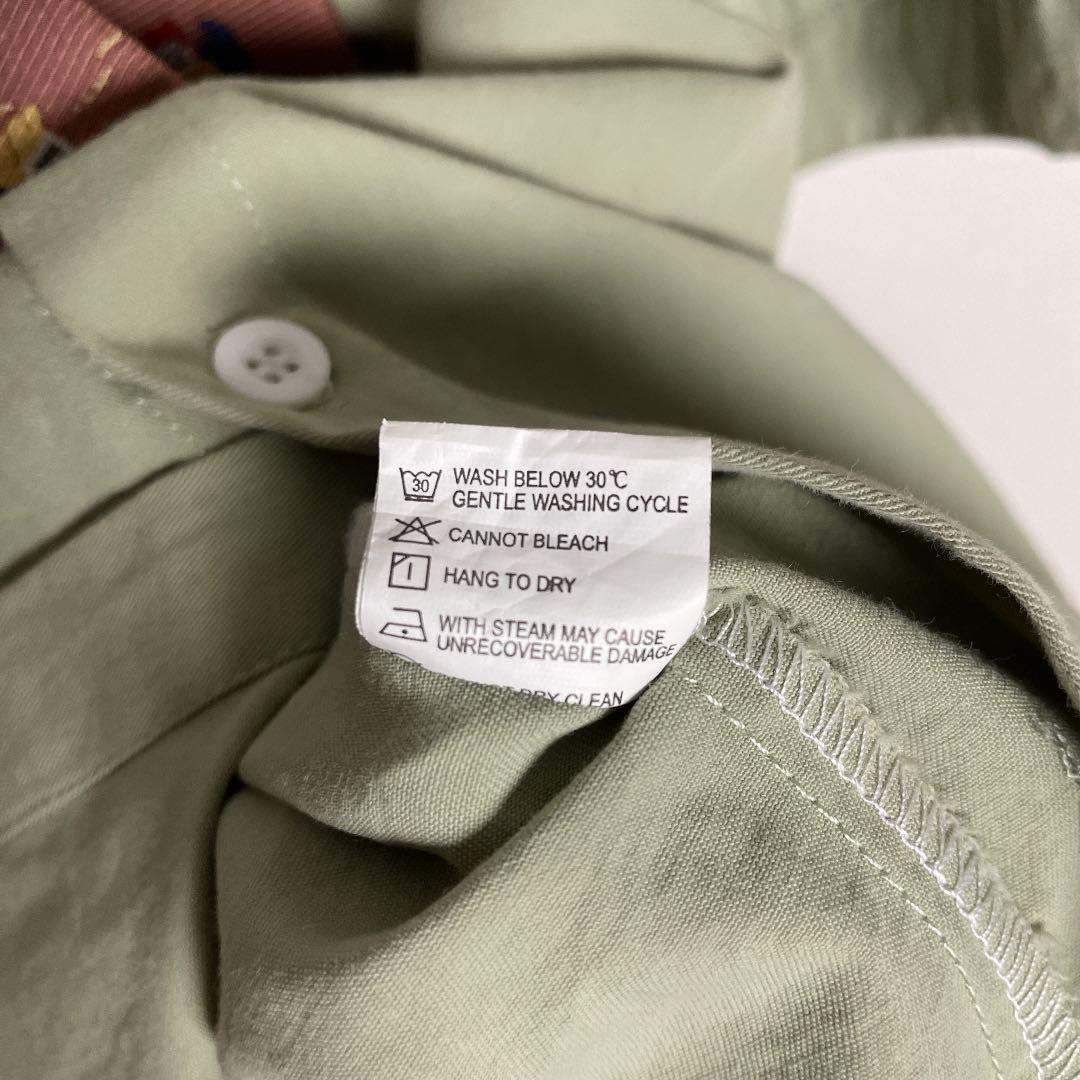 くすみカラー ネクタイシャツ ネクタイ2種類 半袖 カーキ アースカラー