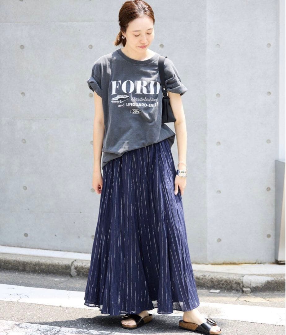 《SLOBE IENA　スカート》インド製　コットンボイル　ラメ　サンダル