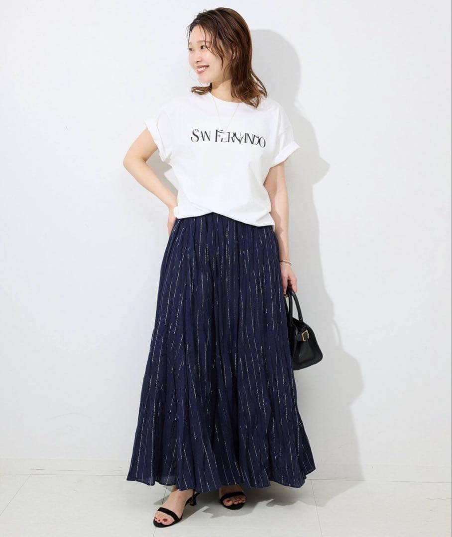 《SLOBE IENA　スカート》インド製　コットンボイル　ラメ　サンダル