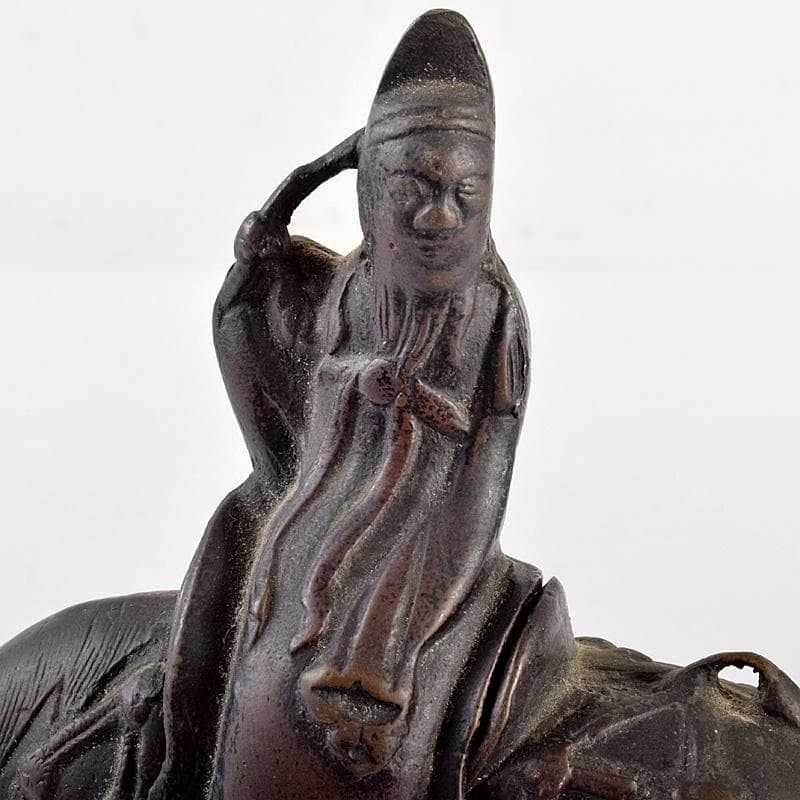 中国 古銅宣徳銅 馬に寿老人 のったり香炉 V R5033