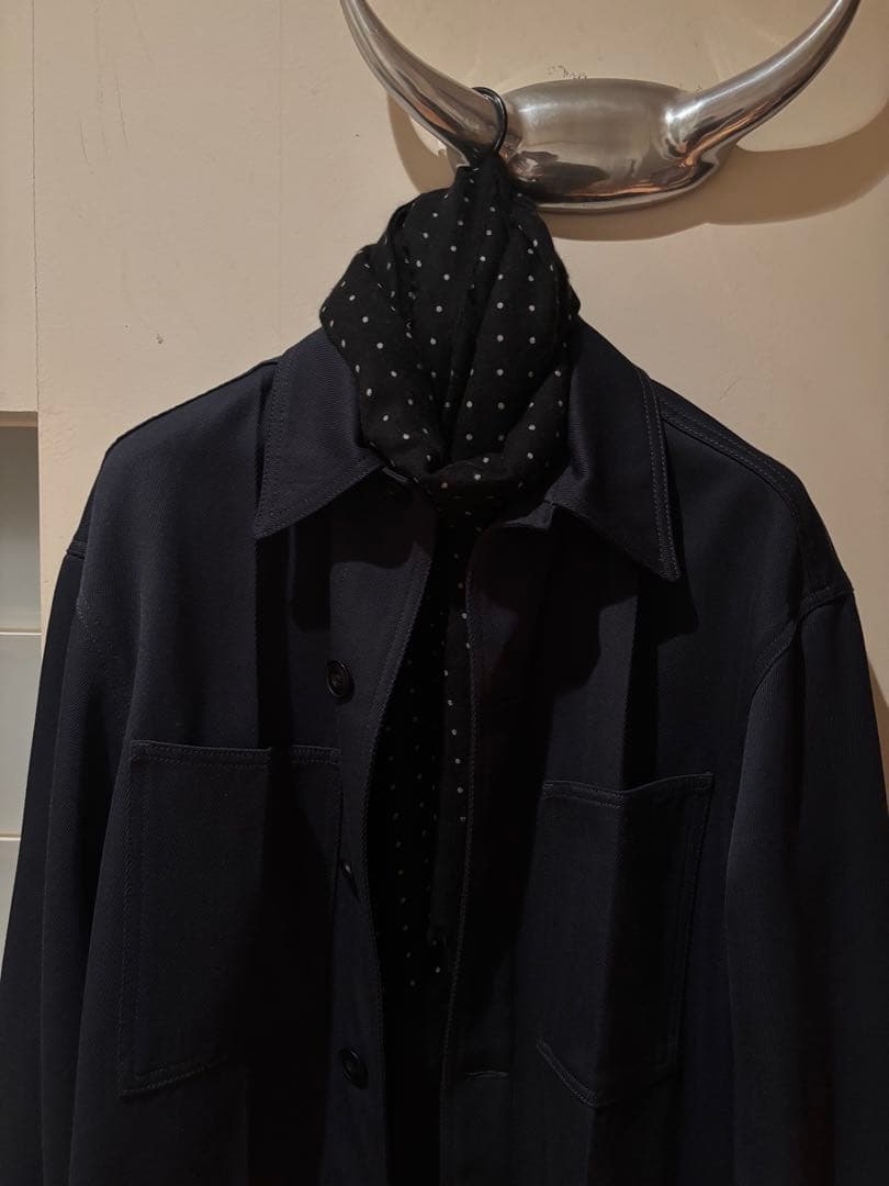 LEMAIRE ウール ワークシャツジャケット ブルーグレー サイズ：46