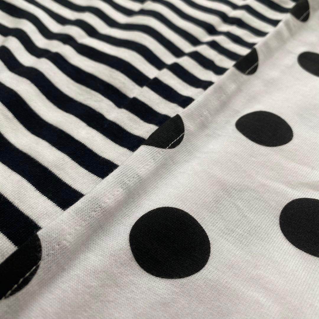 TAO コムデギャルソン 丸襟ブラウス ポロシャツ ドット ストライプ 半袖