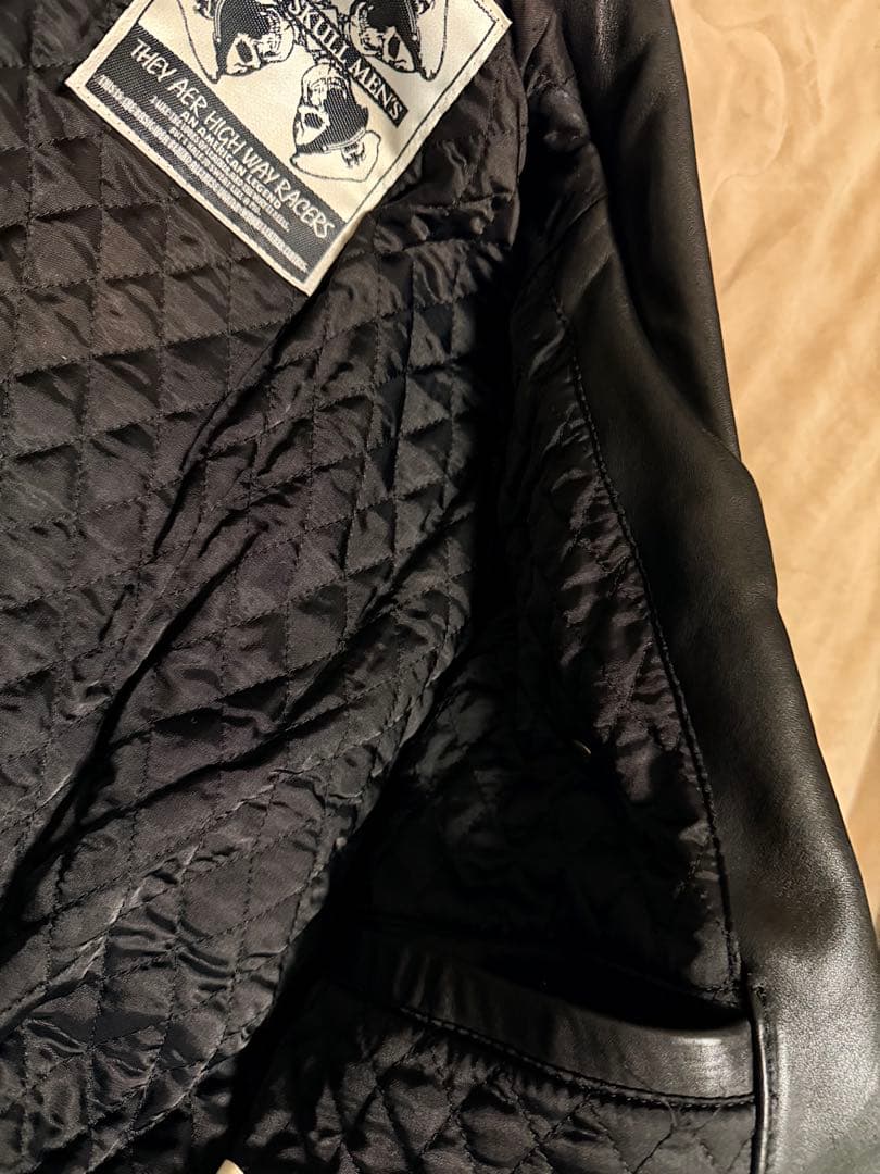 美品 FOUR SKULL 鋲ジャン スタッズ レザーダブルライダースジャケット