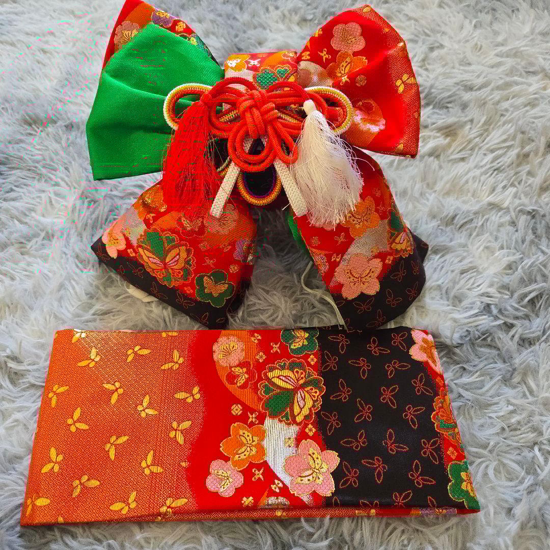 七五三 7歳 お着物セット 着物 作り帯 長襦袢 帯締め 帯揚げ しごき