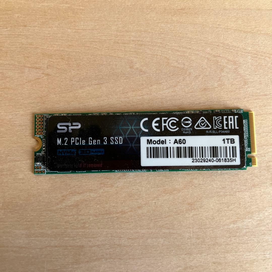シリコンパワー M.2 SSD 1TB NVMe Gen3x4 P34A60 - メルカリ