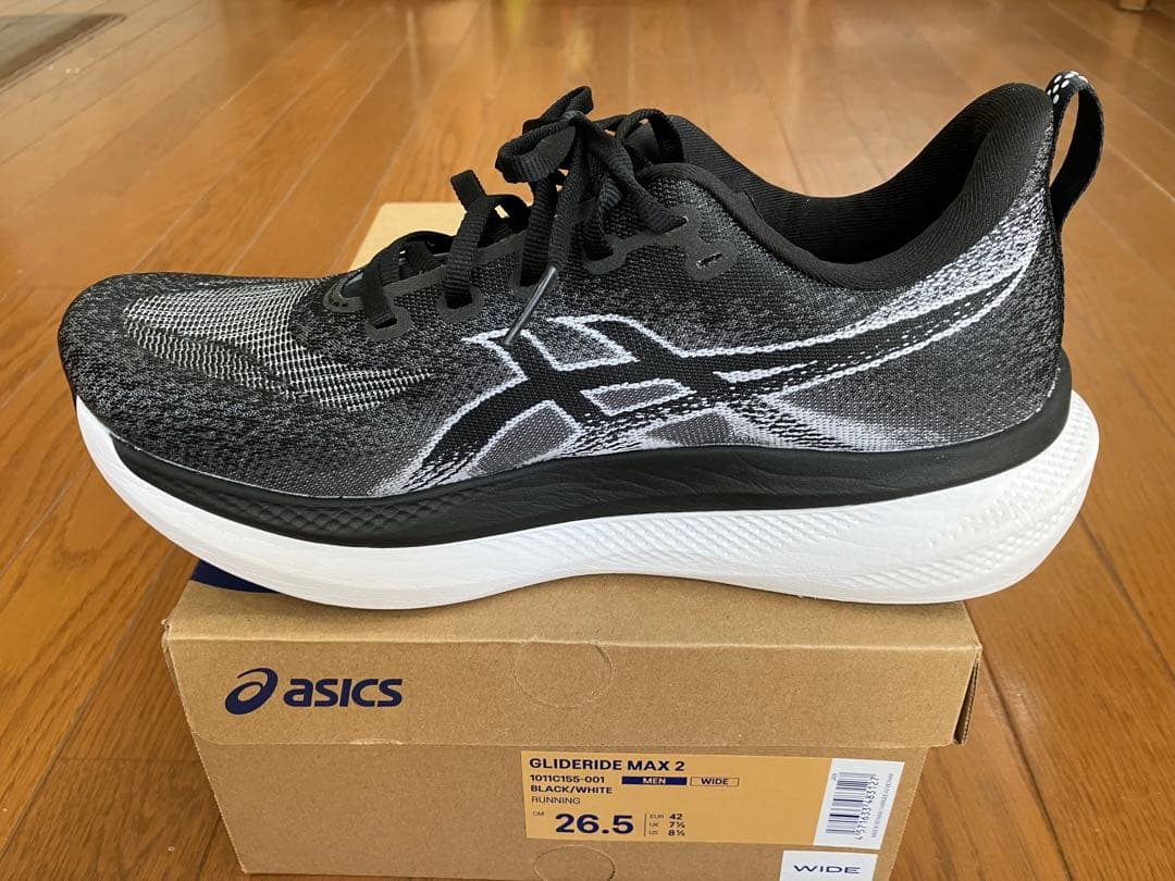 アシックス グライドライドマックス2 26.5cm ワイド BK/WH