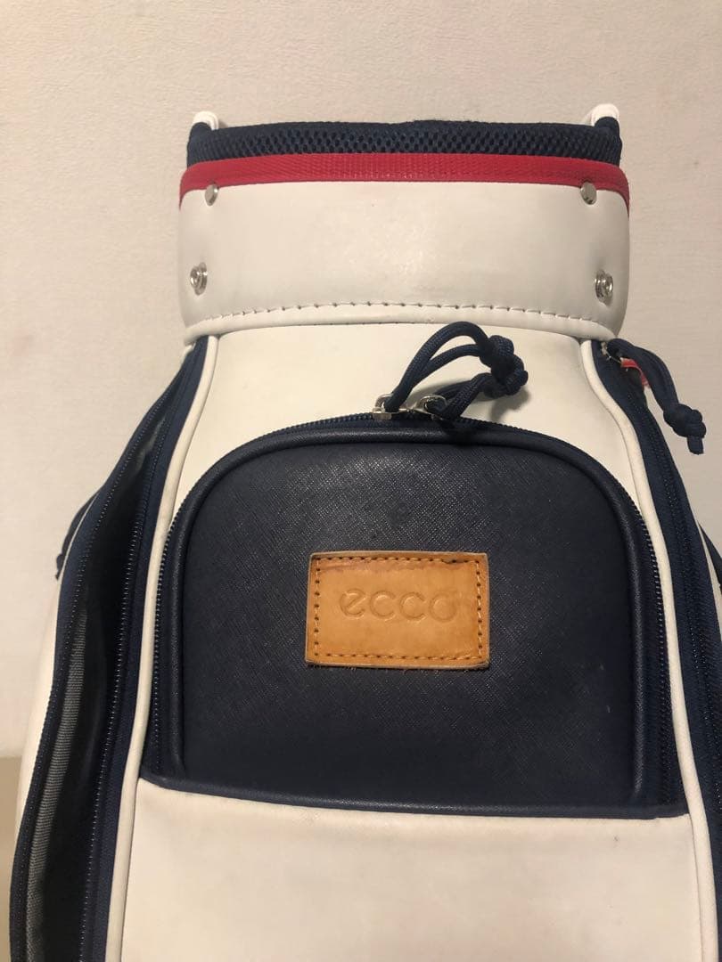 送料込み】廃盤希少品 ecco キャディバッグ ホワイト/ネイビー/レッド