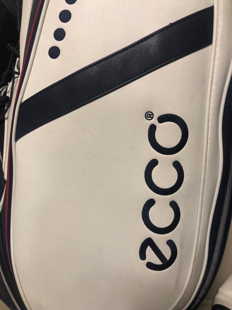 送料込み】廃盤希少品 ecco キャディバッグ ホワイト/ネイビー/レッド