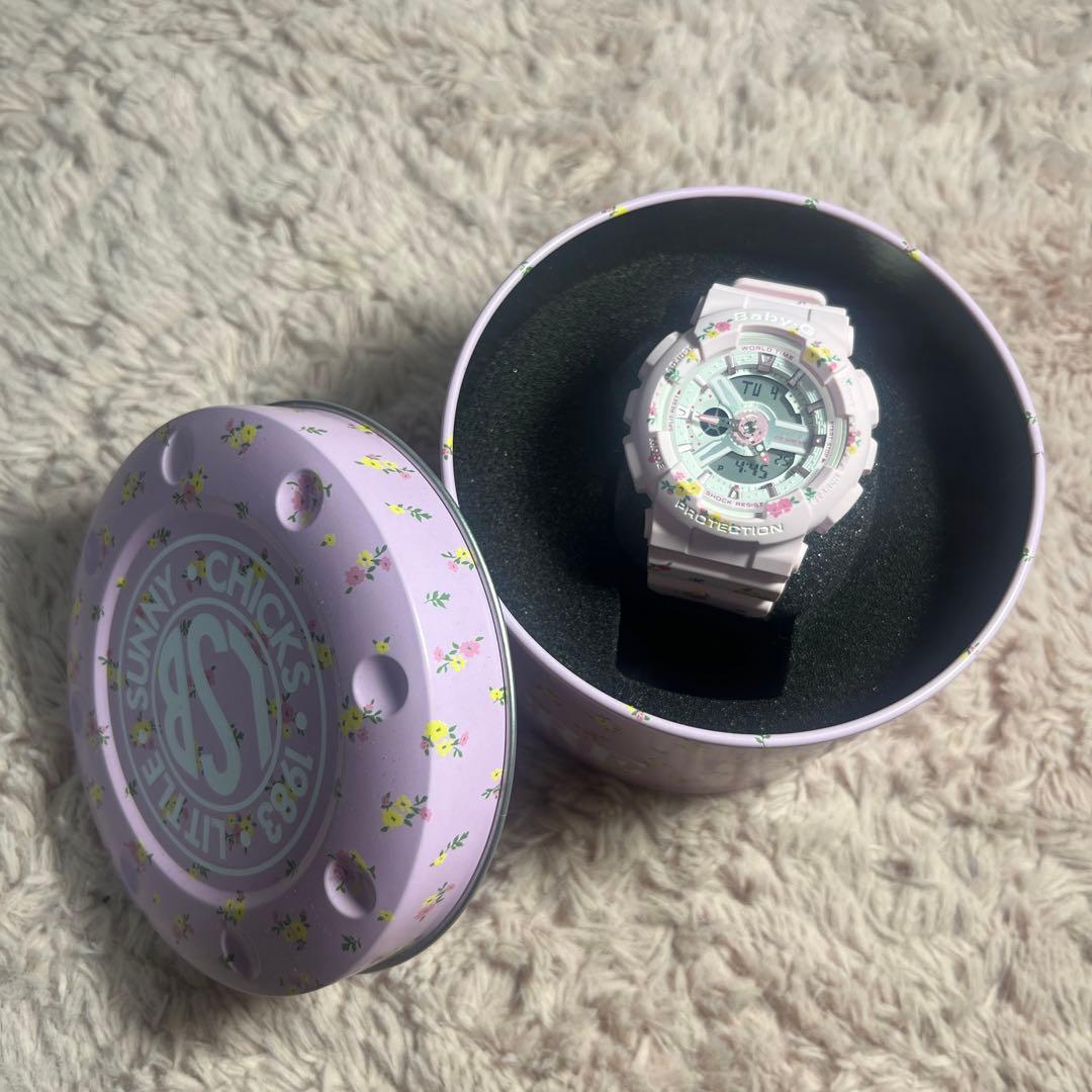BABY-G ベビージー little sunny bite 小花柄 BABY-G、パステルピンクに小花柄、little sunny biteコラボモデル