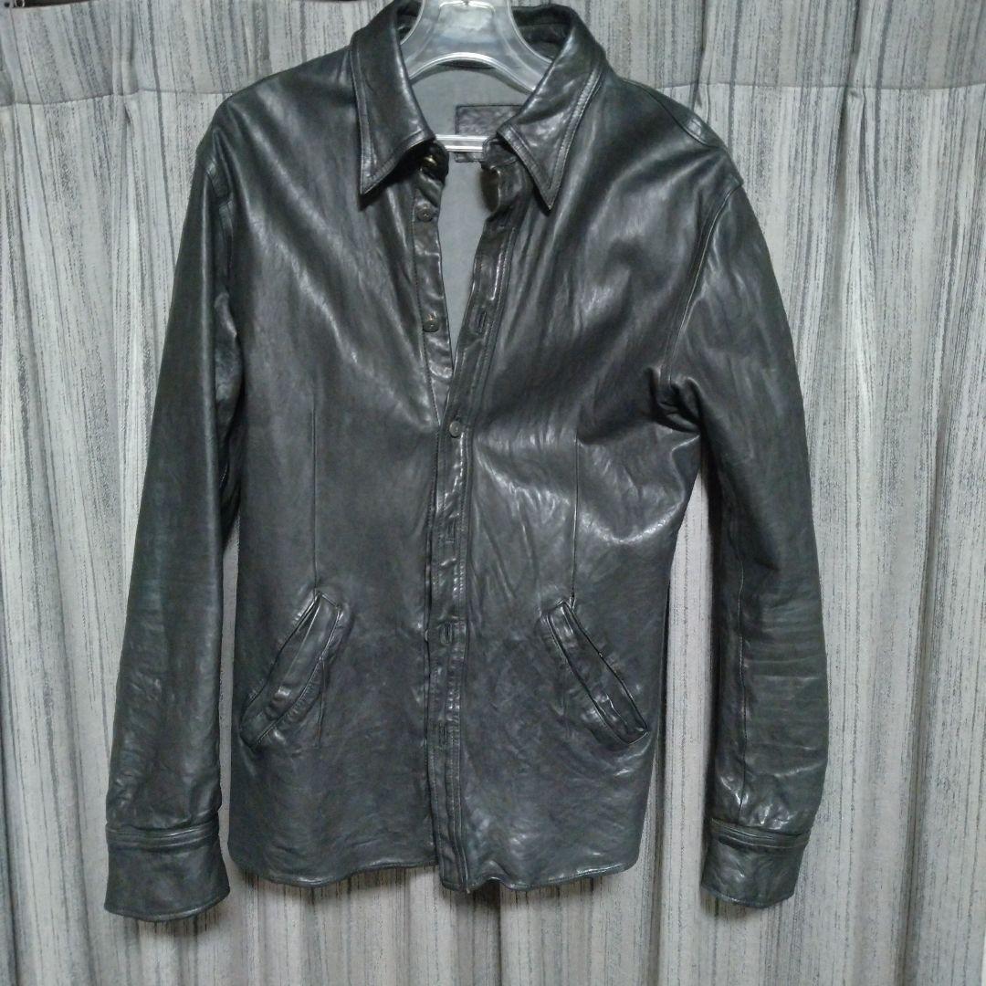 イサムカタヤマバックラッシュ　本革　シングルライダース　ブラック　3　Ｌサイズ イサムカタヤマバックラッシュ イタリアンショルダー 製品染め 牛革