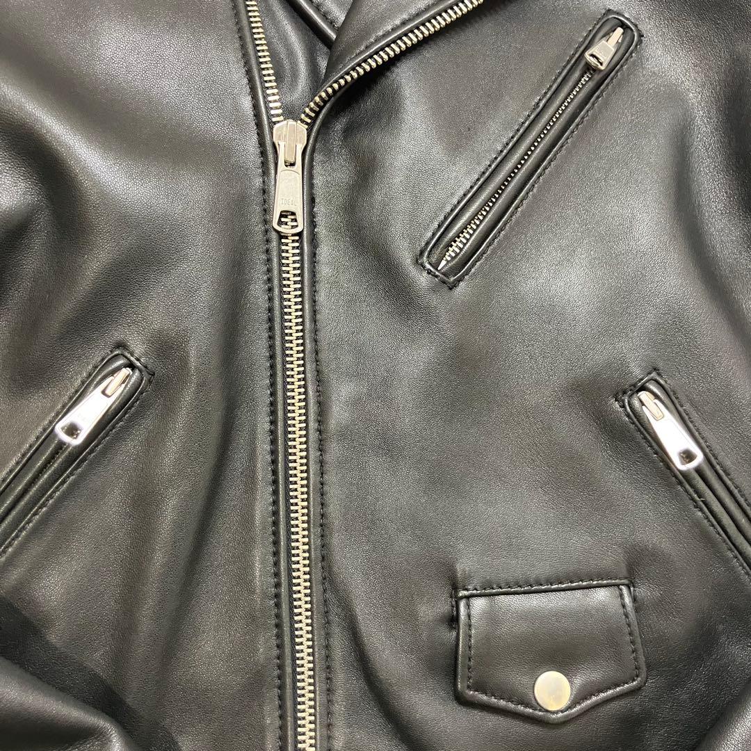 ユナイテッドアローズ L 羊革 ラムレザー ダブルライダースジャケット