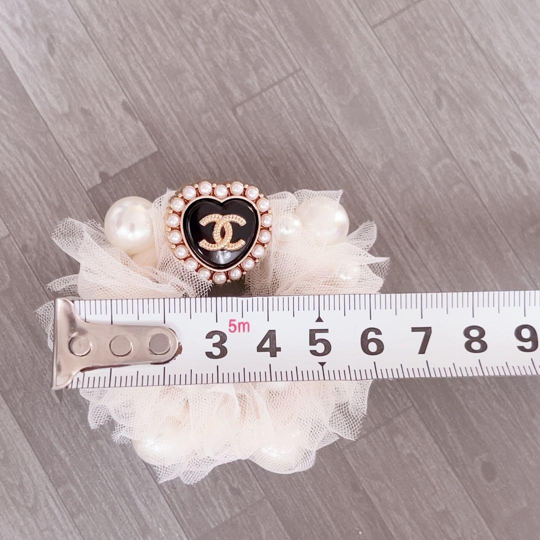 CHANEL シャネル ヘアゴム アンティークボタン シュシュ チュール