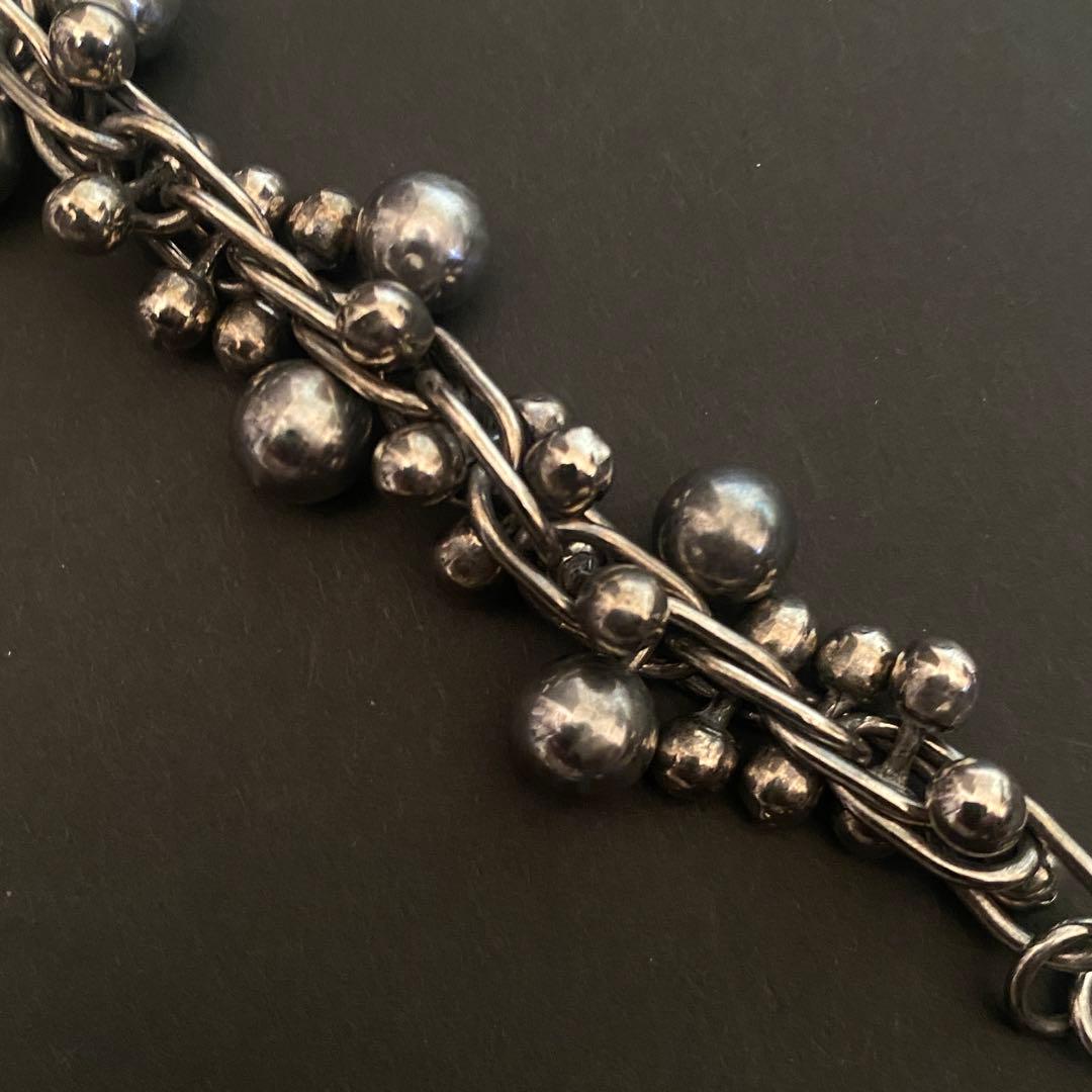 Vintage メキシコ シルバー パール DNA ブレスレット 8mm玉 - メルカリ