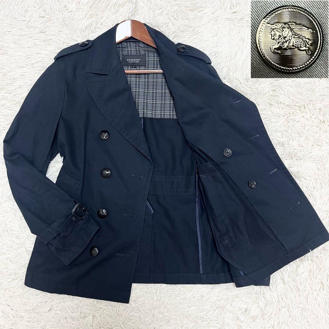 美品✨バーバリーブラックレーベル ショートトレンチコート M 濃紺
