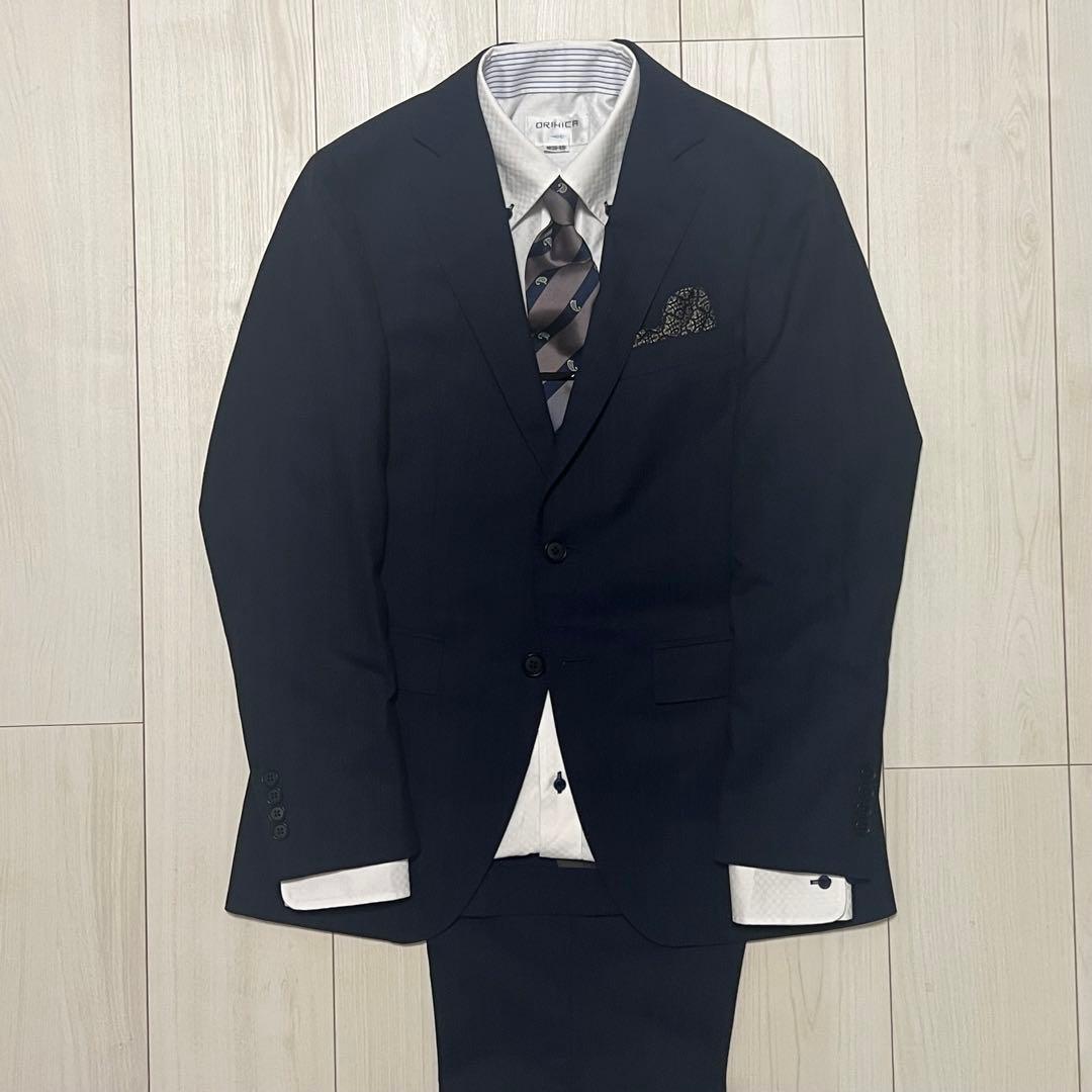 ORIHICA オリヒカ A4 スーツ上下 計5点セット ストライプ 紺 - メルカリ