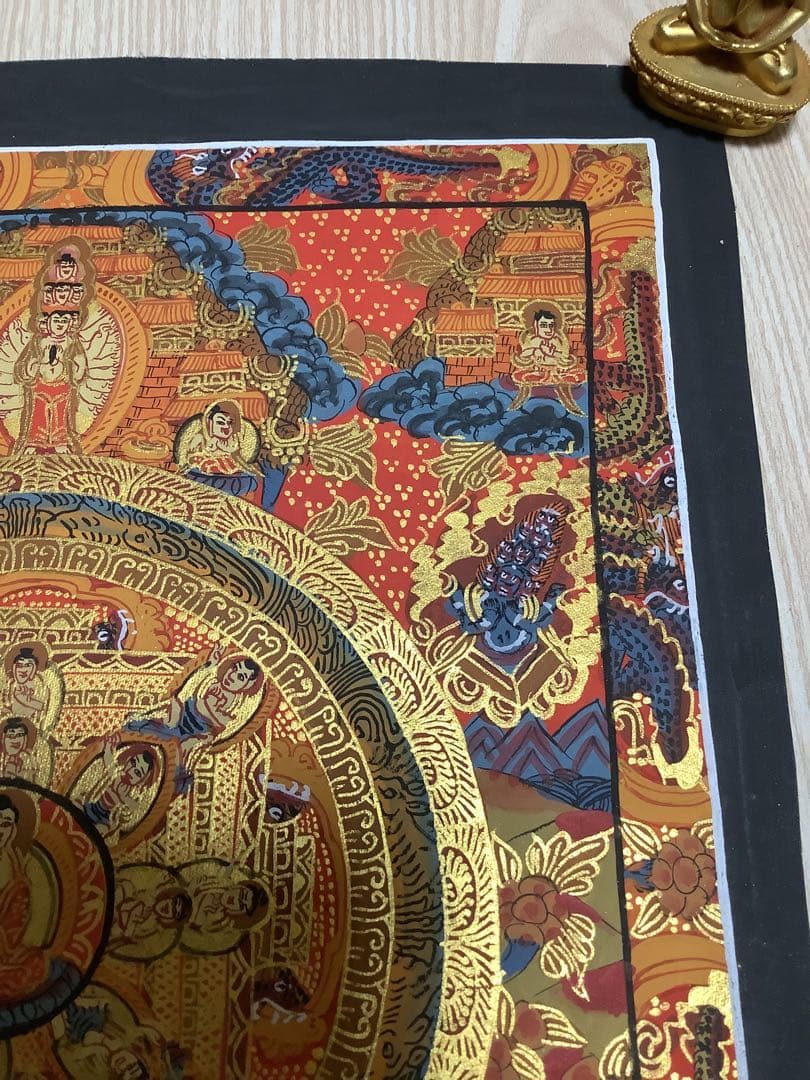 《 チベット密教　新品　1点物 》 手描き　曼荼羅　仏陀　釈迦　仏教　密教　36
