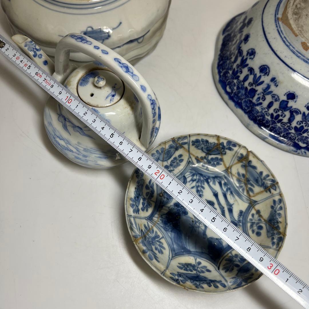 古伊万里、古染付 染付銚子、中皿等色々 東Y8-0113② - メルカリ