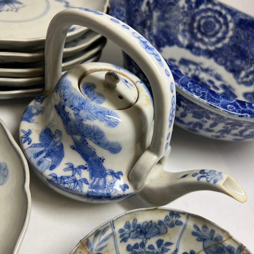 古伊万里、古染付 染付銚子、中皿等色々 東Y8-0113② - メルカリ