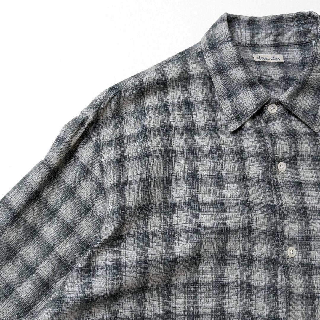 極美品☆スティーブンアラン オンブレチェックシャツ М グレー - メルカリ