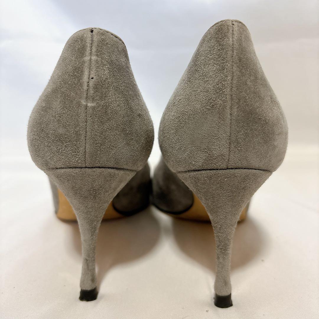 セルジオロッシ スエード グレー 23cm ポインテッドトゥ ピンヒール