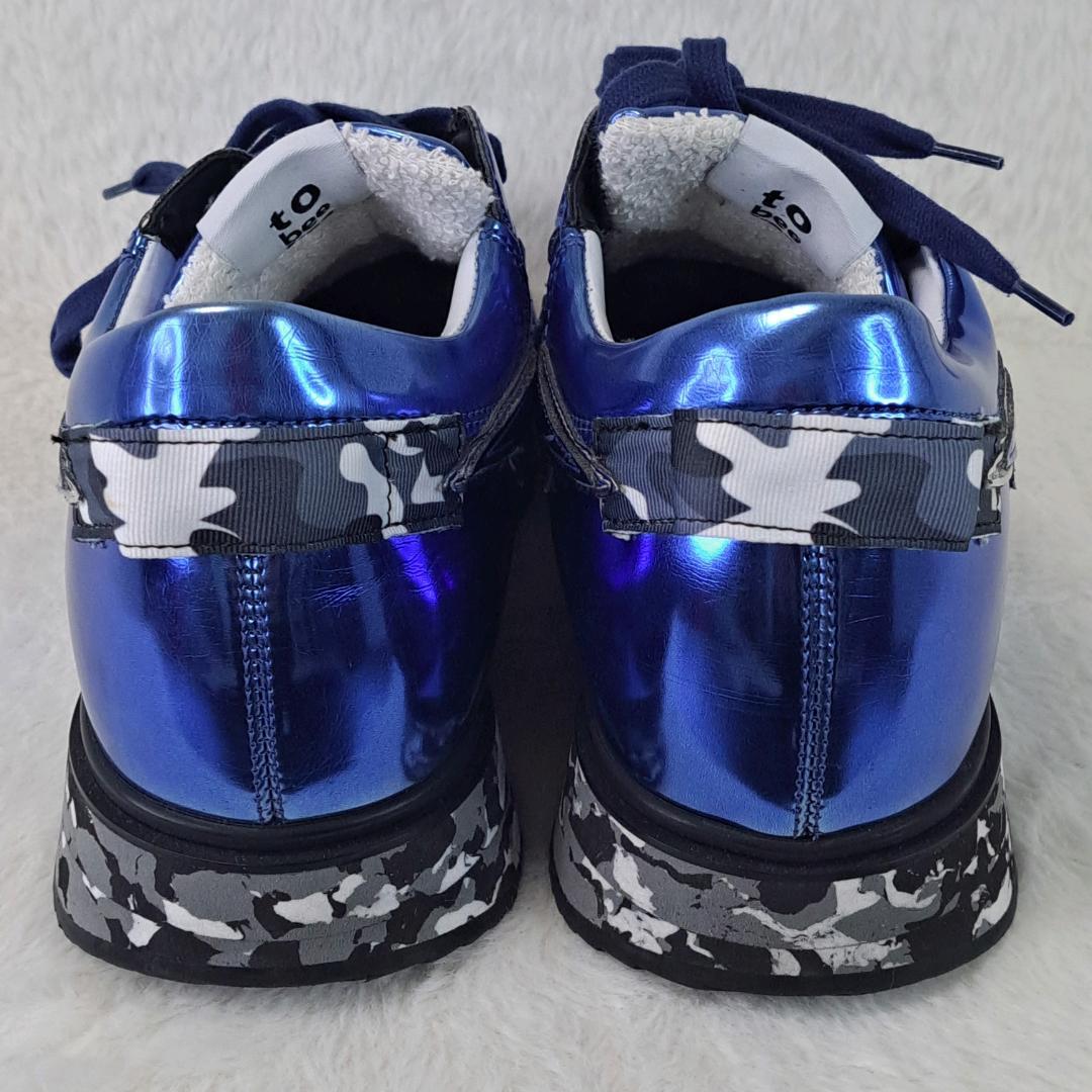 美品】URBAN SUN アーバンサン メタリックブルー スニーカー 42 - メルカリ