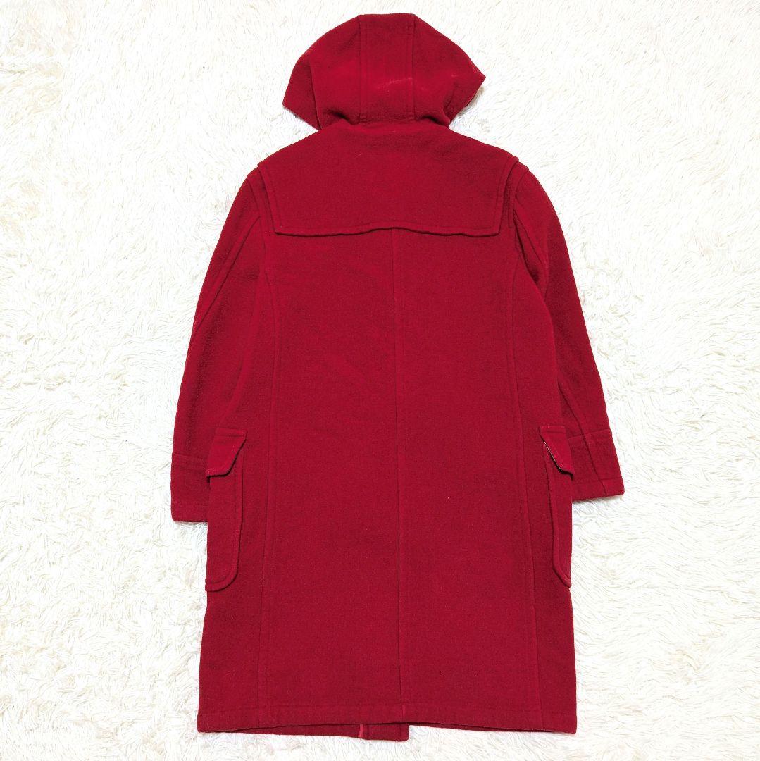 BURBERRY ダッフルコート ノバチェック ロング ウール 赤 M - メルカリ