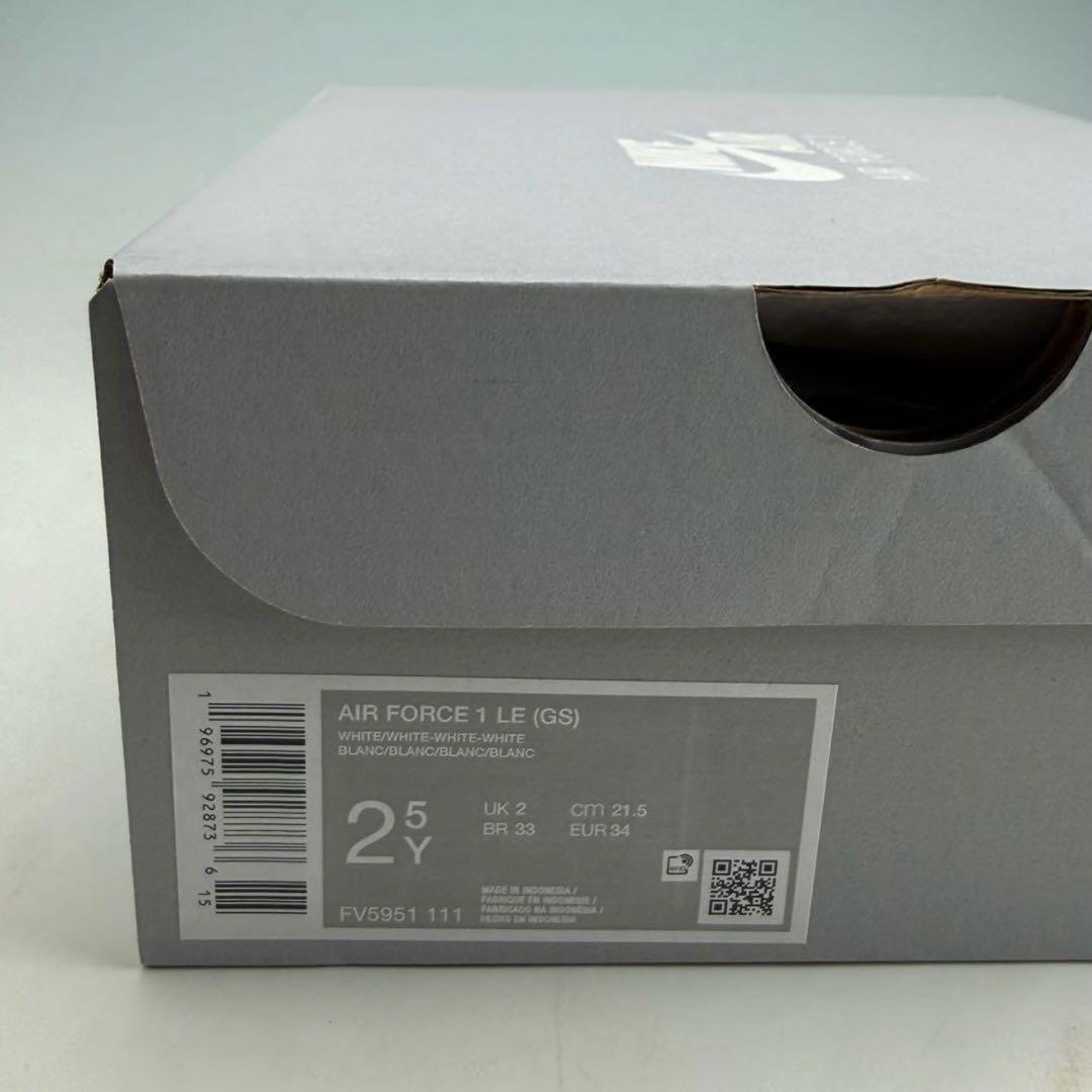 21.5cm ナイキ GS エアフォース1 LE \"ホワイト\" 白