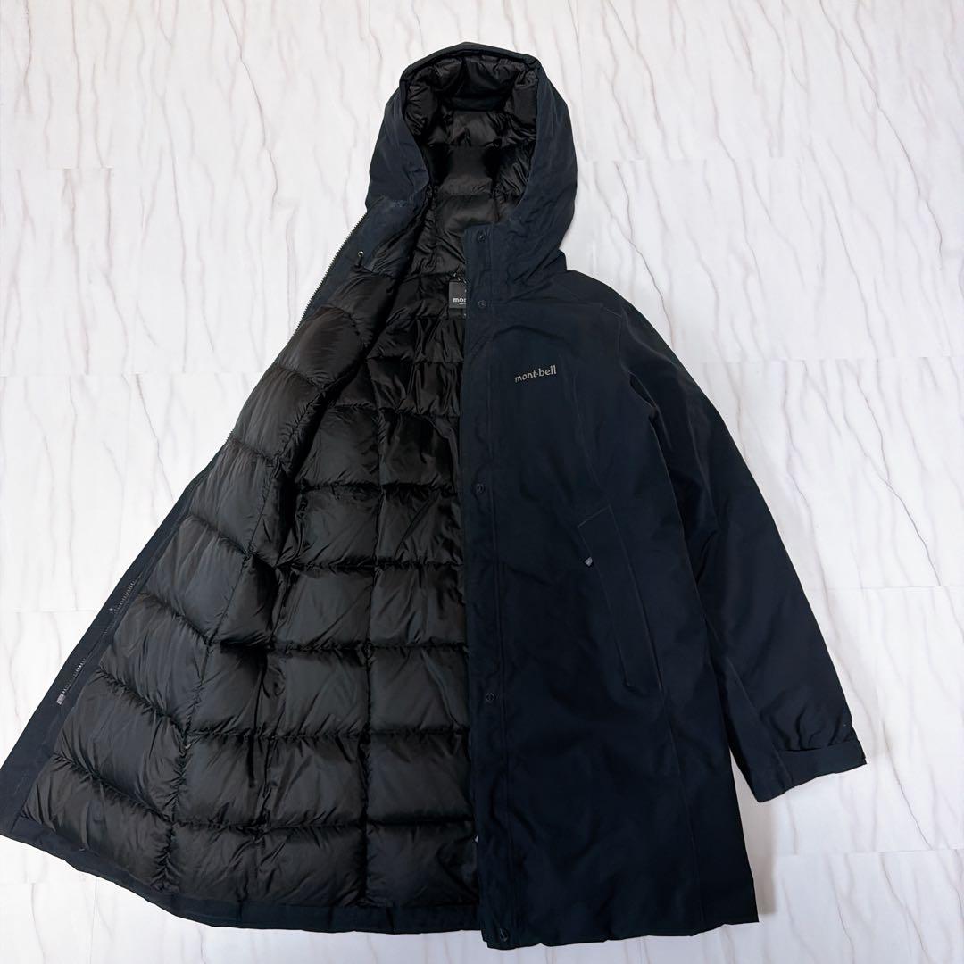 美品》モンベル ベルニナダウンコート フード ブラック レディース XL