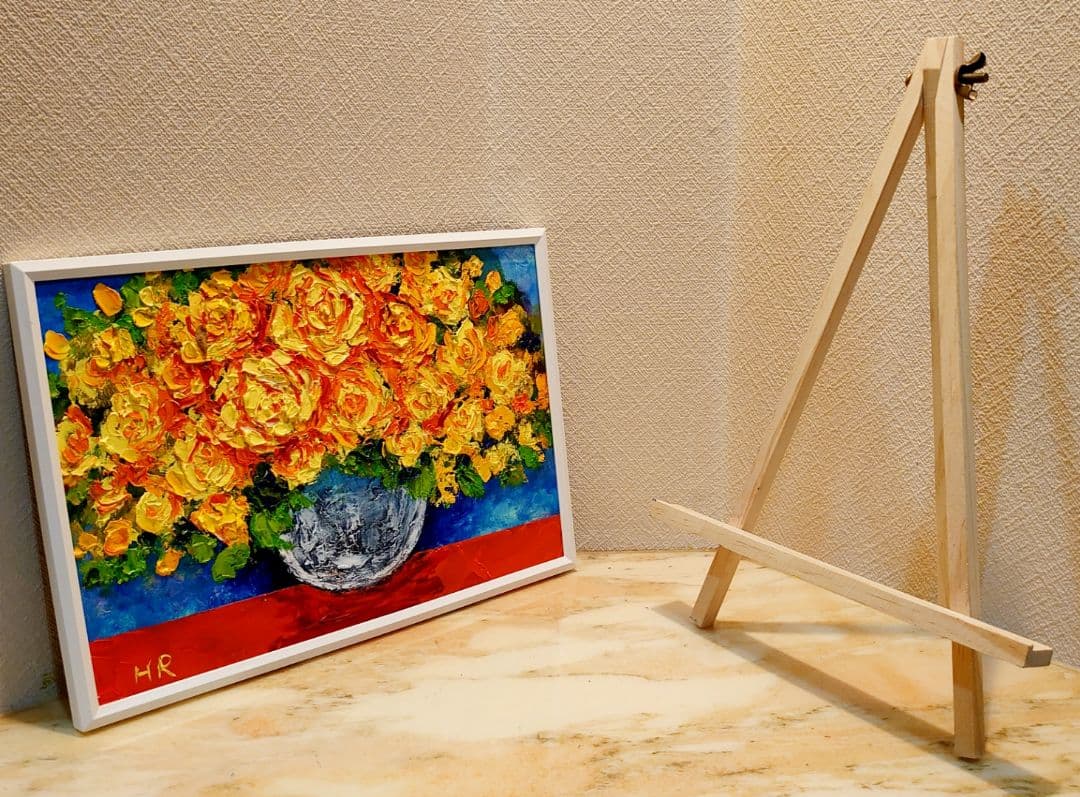 油絵 絵画【黄色花】