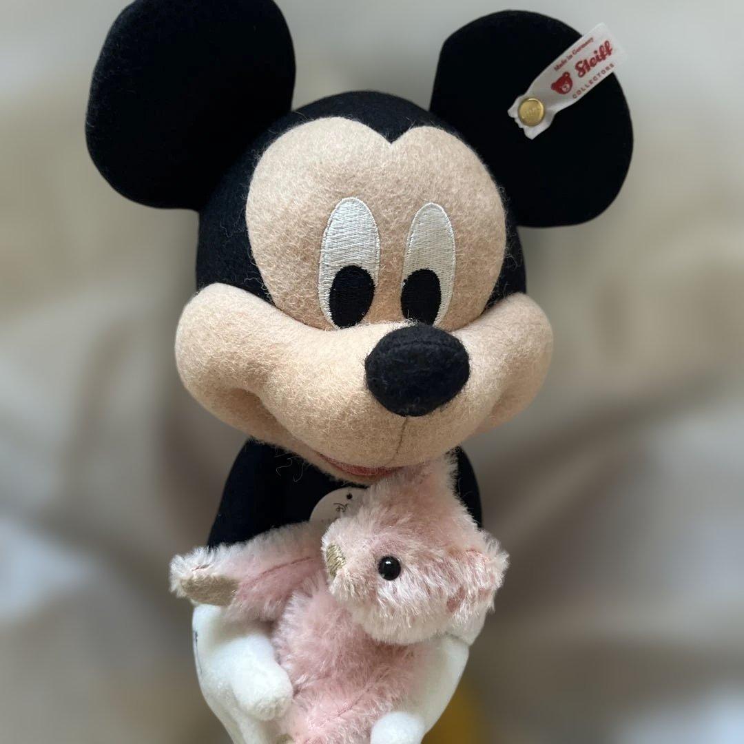 新品　シュタイフ　ディズニー　ミッキーマウス　ミッキーマウスとテディベア　桜