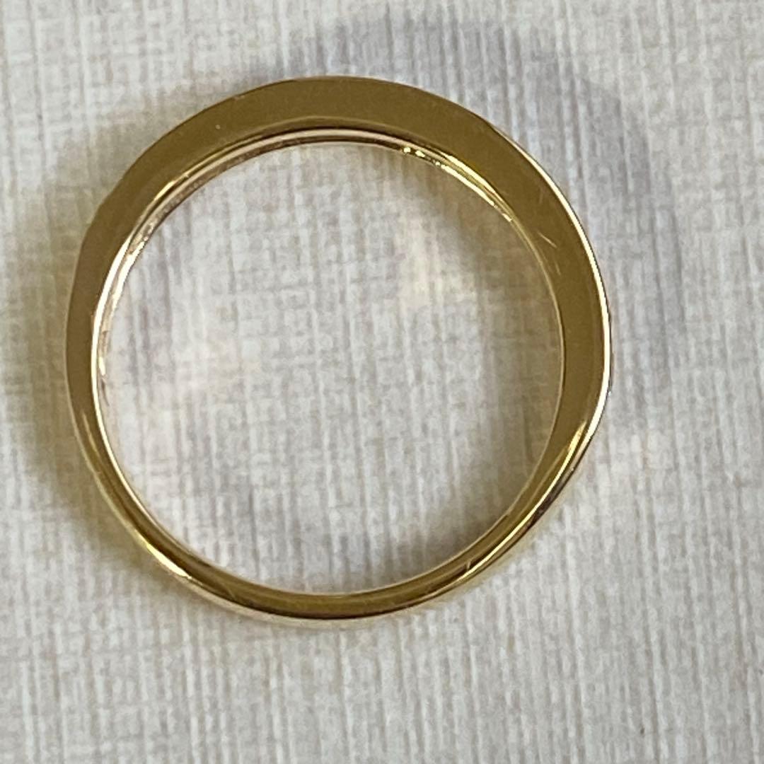K18YG ハーフエタニティリング 0.5ct 10号 最大幅3.5mmフチあり