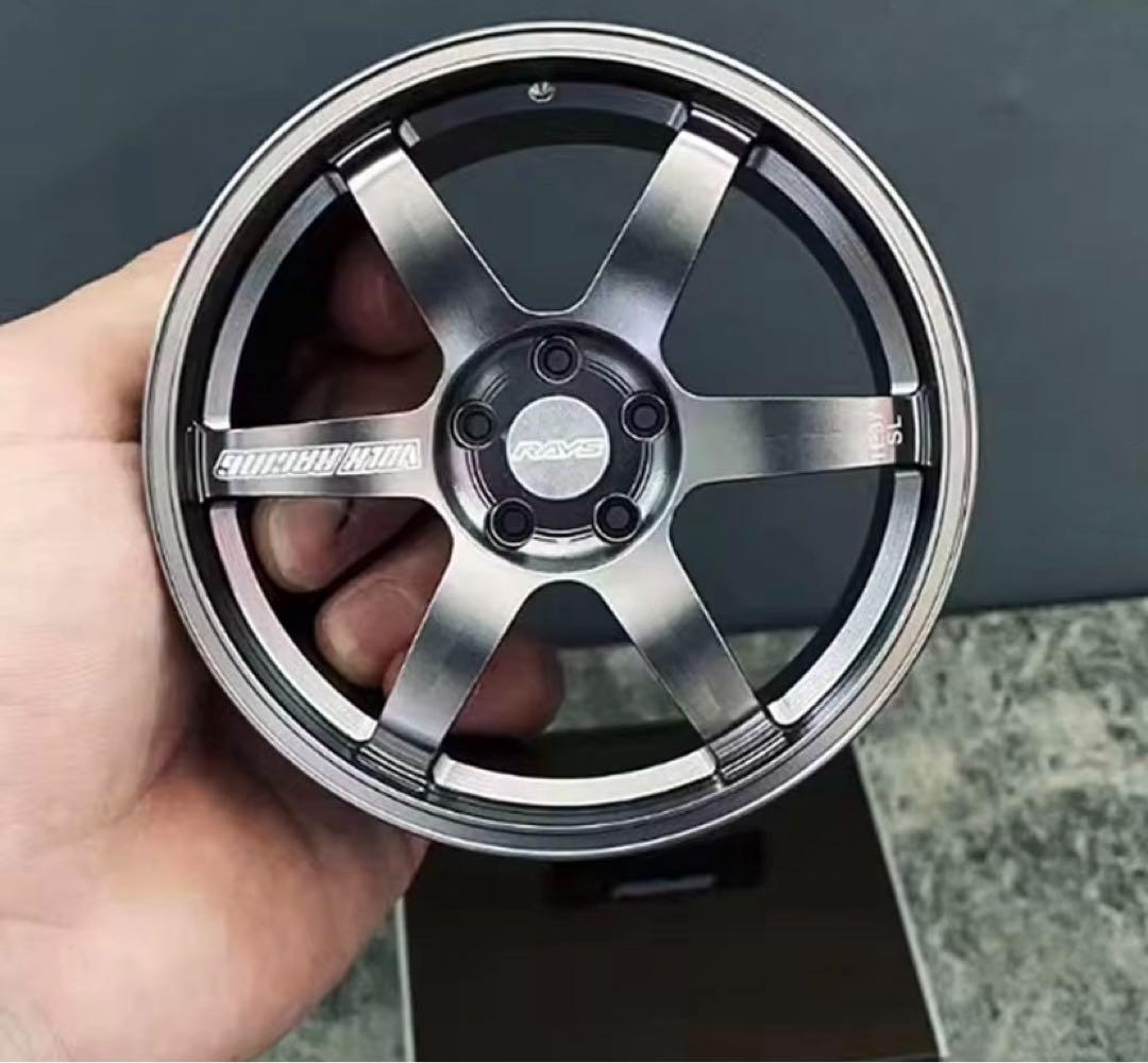 《新品》ミニチュアオブジェ レイズ RAYS TE37 ホイール ブラック黒