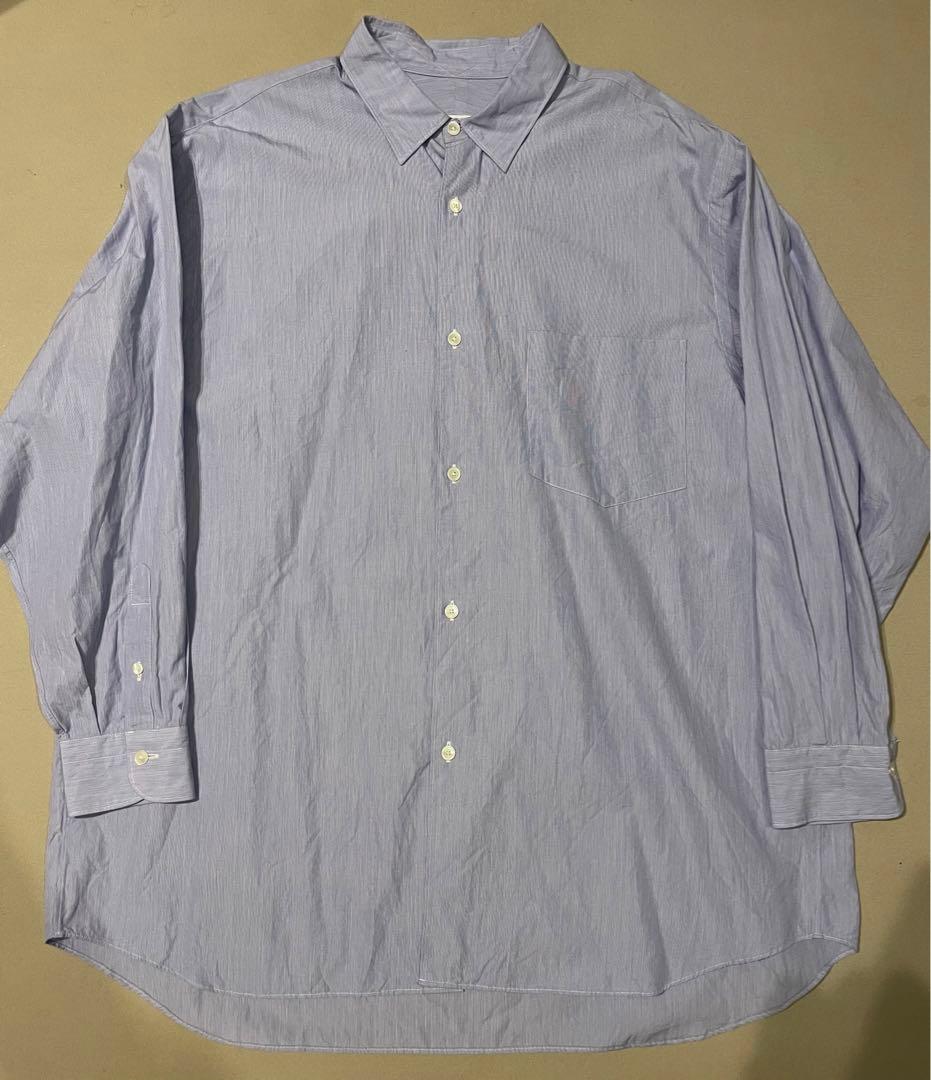 COMOLI 22AW コモリシャツ sax stripe 3の通販はau PAY マーケット