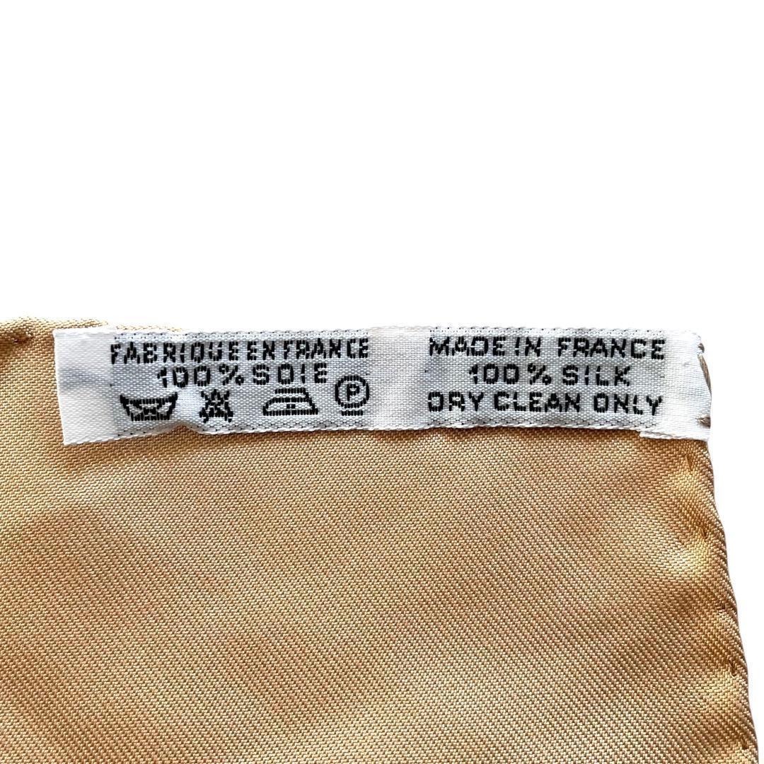 《未使用級》エルメス カレ90スカーフ 大判 タンザニア アニマル柄 ベージュ