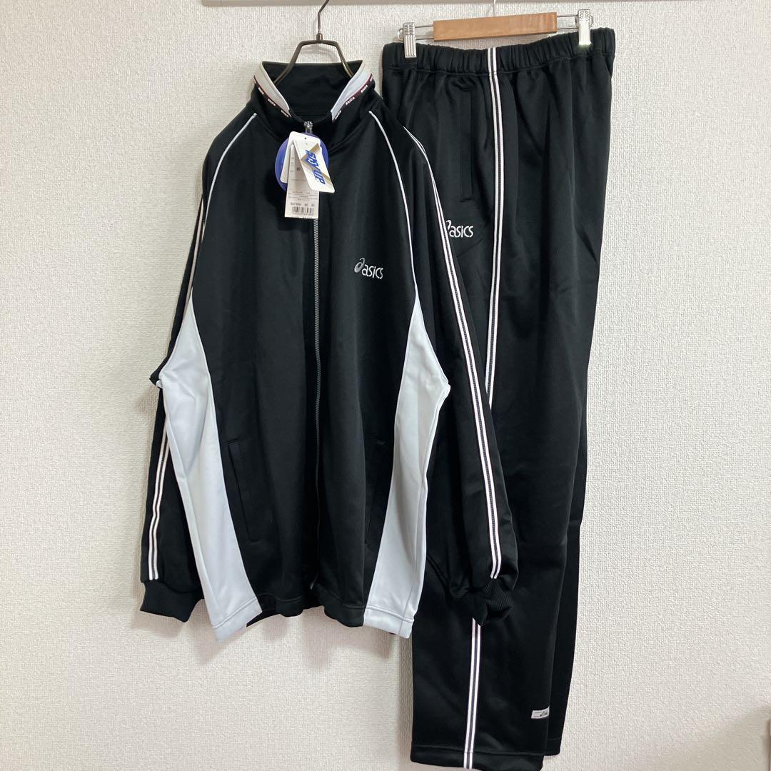 セットアップ】asicsアシックス トレーニングジャージ上下ロゴ刺繍 黒