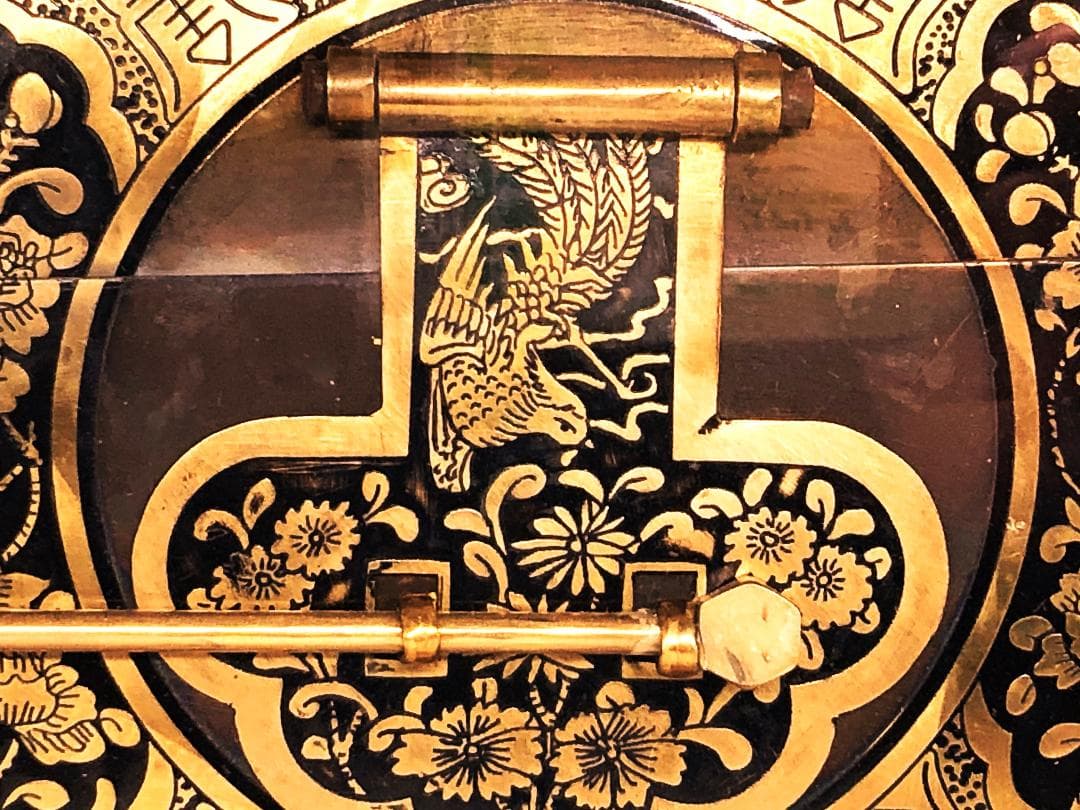 古玩彫金 清朝工芸 】 金銅引手金具 資料館旧展示品