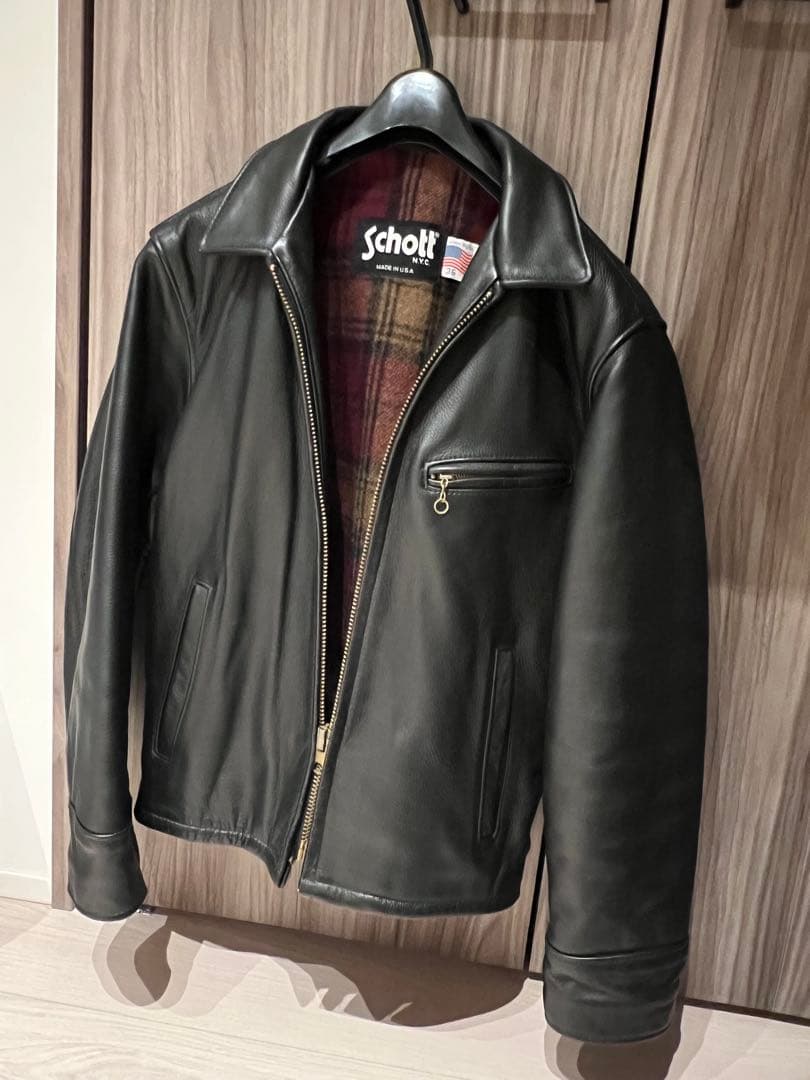 Schott（ショット）ブラックレザージャケット Schott N.Y.C（ショット） Schott No.7577 516US ONE STAR NEW NAKED