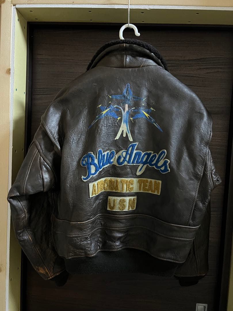 AVIREX ブルーエンジェルス レザーG-1ジャケット XS - メルカリ