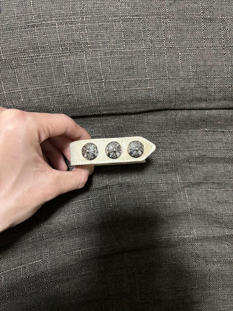 希少 クロムハーツ　レザーブレスレット　ホワイト 楽天市場】クロムハーツ【CHROMEHEARTS】【ロジウム加工】ゼロ