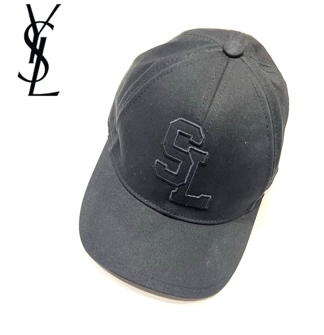 美品☆サンローラン キャップ 帽 ベースボールキャップ ハット YSL 57