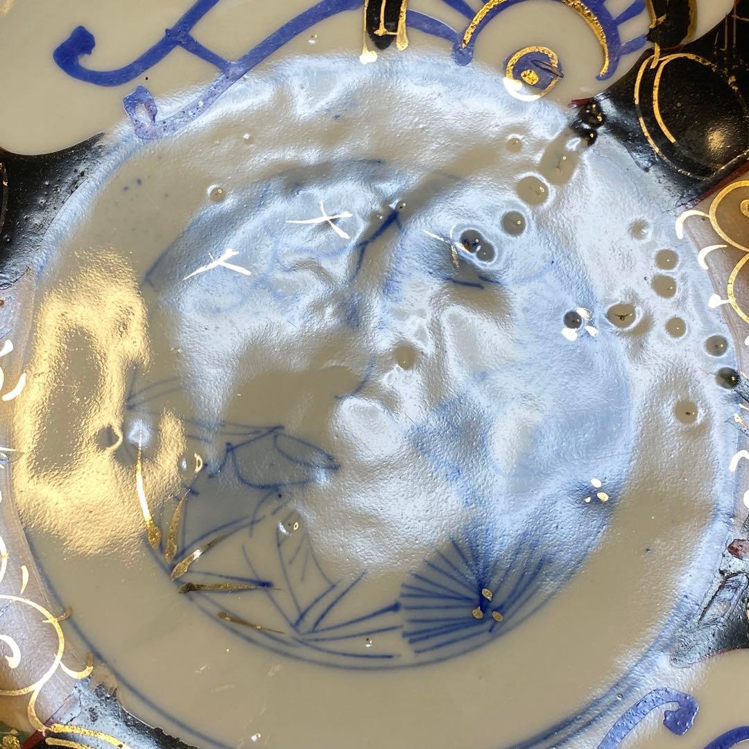 大聖寺伊万里 伊万里 古伊万里 なます皿 色絵 金襴手 松竹梅 花の図 2