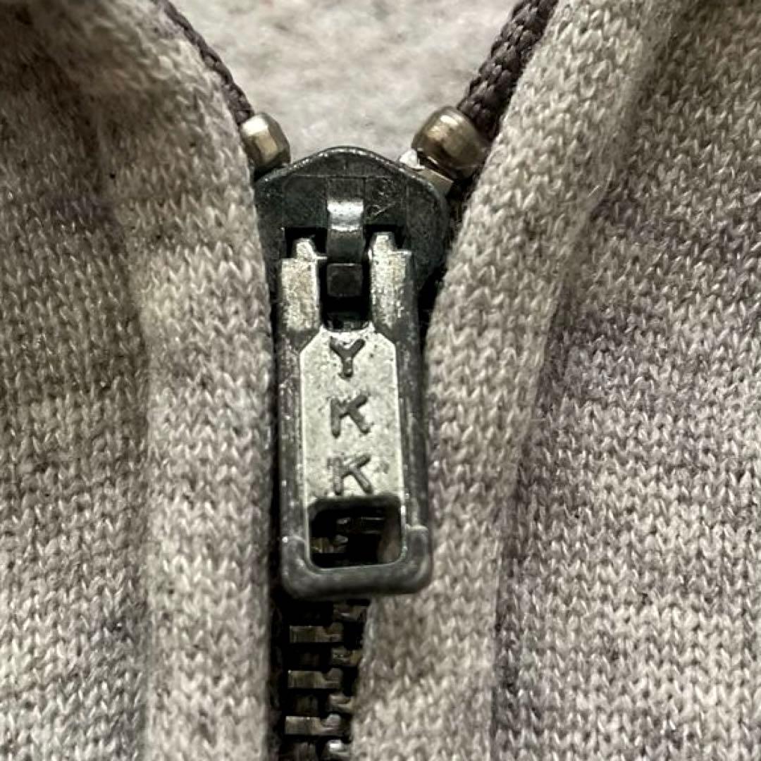 ☆【希少】80s USA製 Hanes 霜降りグレー無地ジップアップパーカー