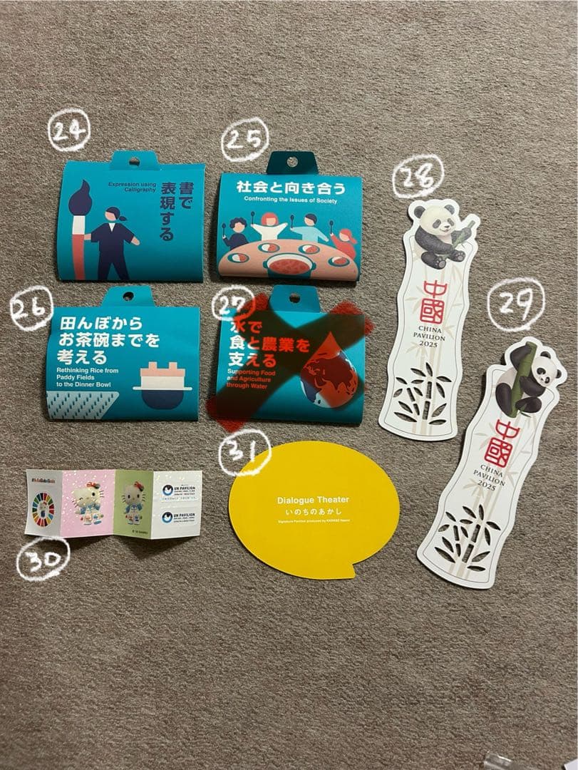 万博関連商品　希望のものを番号でコメントください！