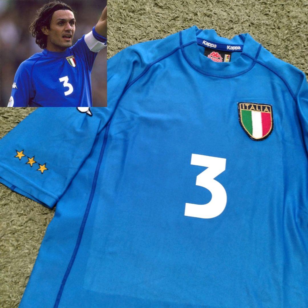 Kappa 日韓W杯02年 マルディーニ イタリア代表ユニフォーム アズーリ