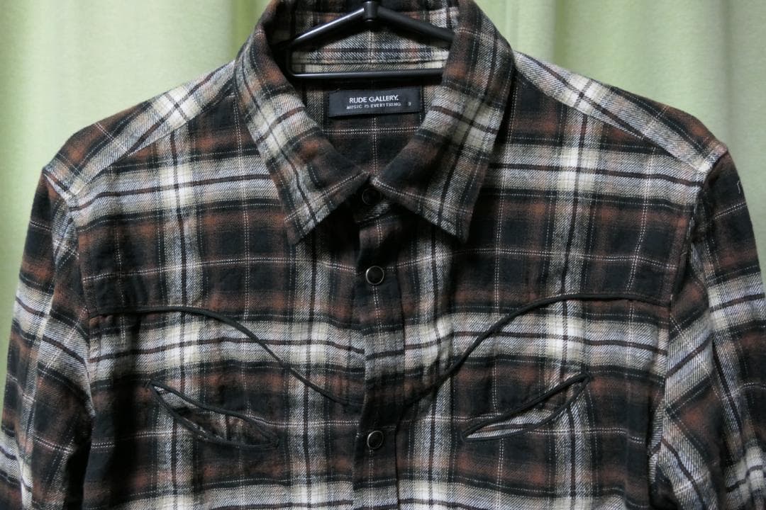美品 ルードギャラリー チェック シャツ RUDE GALLERY - メルカリ