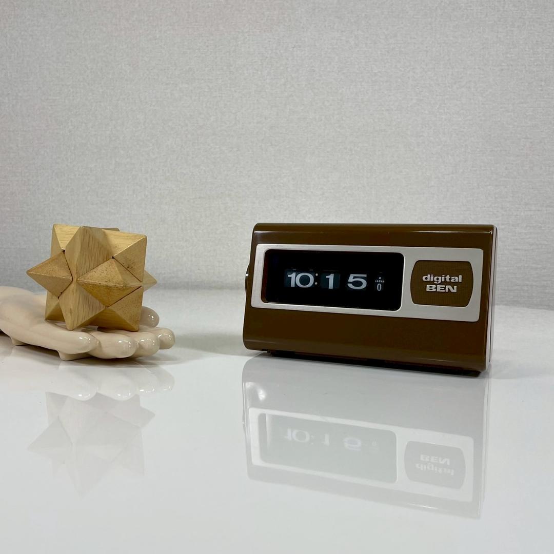 70's 堀田時計店 ドラムクロック 置時計 昭和レトロ 50Hz ヴィンテージ 堀田時計店 ドラムクロック DIGITAL BEN 昭和50年頃 箱付【E077】 | れ