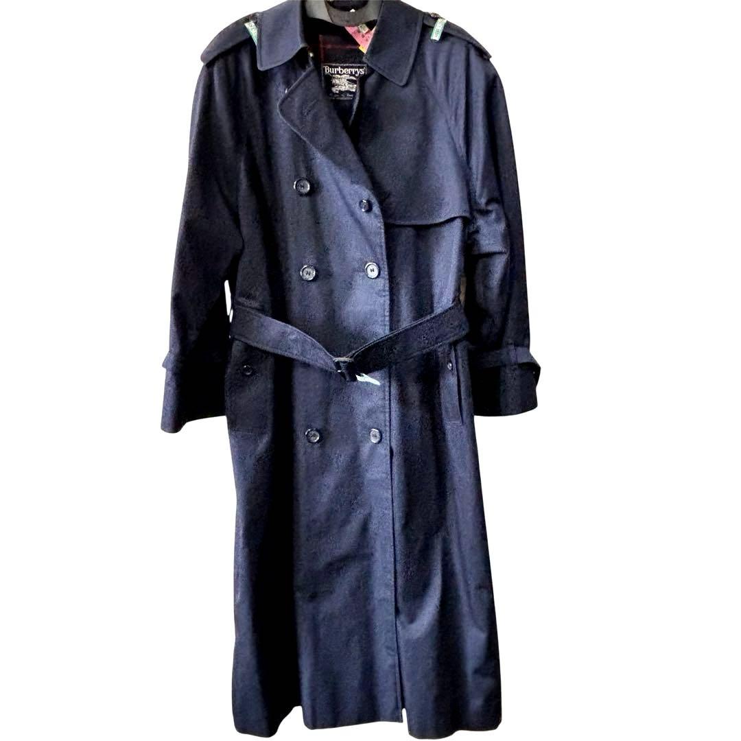 ロンドン購入】 極美品 バーバリー トレンチコート ロング ネイビー